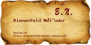 Bienenfeld Nándor névjegykártya
