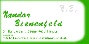 nandor bienenfeld business card